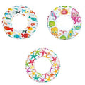 Inflated Swim Rings, Assorted Print - Case of 36. 20 in