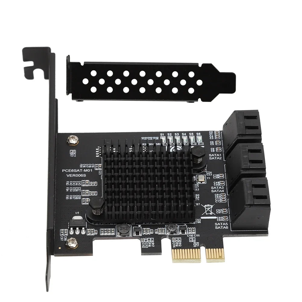Jadeshay Card USB, 6-Port SATA 3.0 PCI Expansion Card Riser Card appropriate,3G 1.5G HDD
