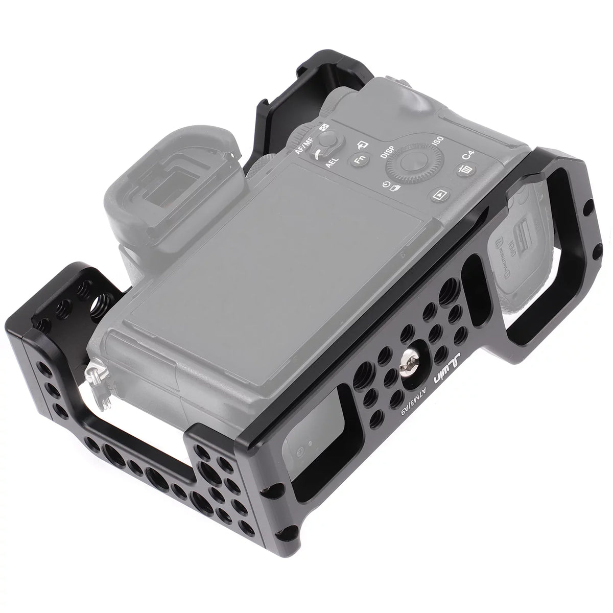 Htovila Camera Cage Aluminum Alloy Video Cage Replacement for  A7M3 A7R3 A9 Mirrorless Camera with Cold Shoe Mount 1/4 Inch & 3/8 Inch Screw Holes
