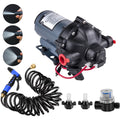 BENTISM RV aqua Pump 5.3 GPM 5.5 Gallons Per Minute 12V moisture Pump Automatic 70 PSI Diaphragm Pump with 25 Foot Coiled Hose Washdown Pumps for Boats Caravan Rv Marine Yacht