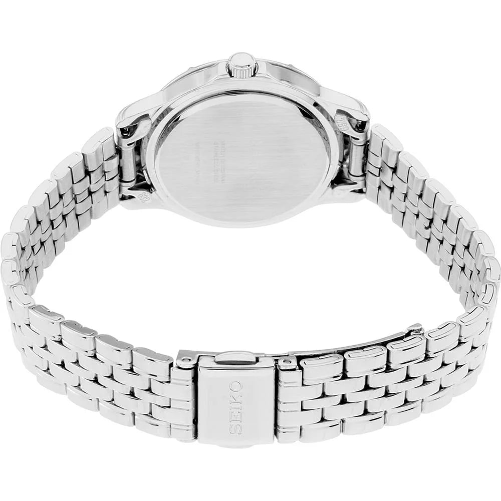 Seiko Women's SUR863 Pink Dial Steel Bracelet Swarovski Crystal Watch