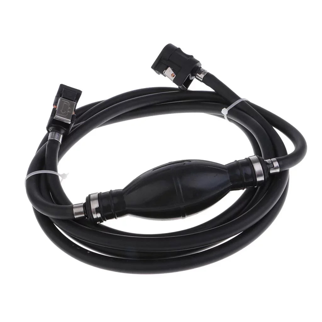 craft Motor Fuel Line Hose with Connector And Primer Bulb Outboard Motors - Black, 6.5x11mm
