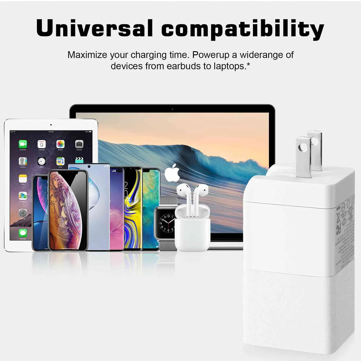 UrbanX 65W Fast Travel Charger with 3 Ports USB & Dual USB-C High-Speed Charging matching with Ulefone Power Armor 16 Pro/Armor 15/Power Armor 14 Pro/Power Armor 14/Armor 12 5G, iPhone,