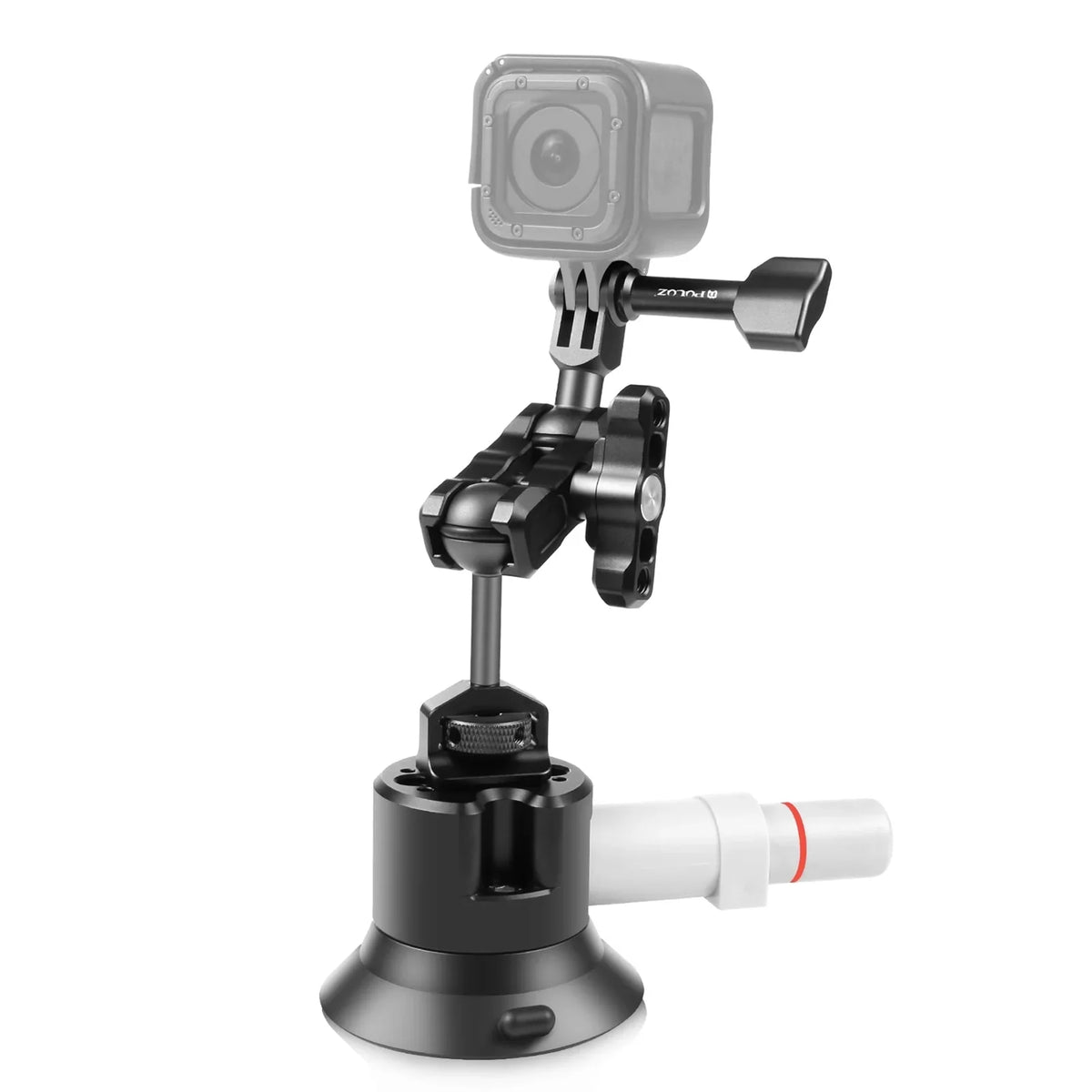 PULUZ PU845B Suction Cup Mount for Action Camera Suction Camera Mount Bracket Dual 360° Rotatable Ballheads Replacement for GoPro Hero 11/10/9/8, Osmo Action 3/2