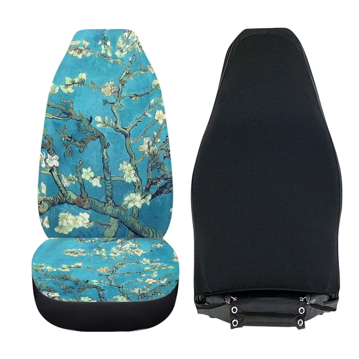 Xoenoiee Car Seat shield Plum Blossoms Print Polyester Vehicle Bucket Seat shield 2 Pack Set Front Seat Covers for Most Cars SUV Sedan Pickup Truck, Easy to Install