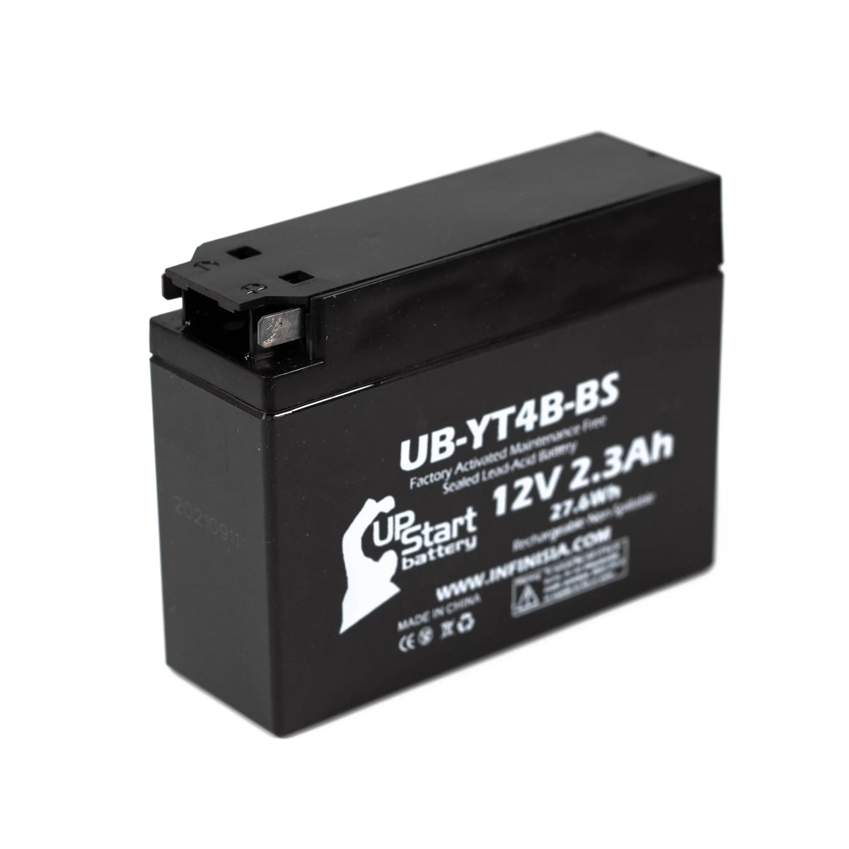 2-Pack UpStart Battery Replacement 2006 Yamaha SR400 400CC Factory Activated, Maintenance Free, Motorcycle Battery - 12V, 2.3Ah, UB-YT4B-BS