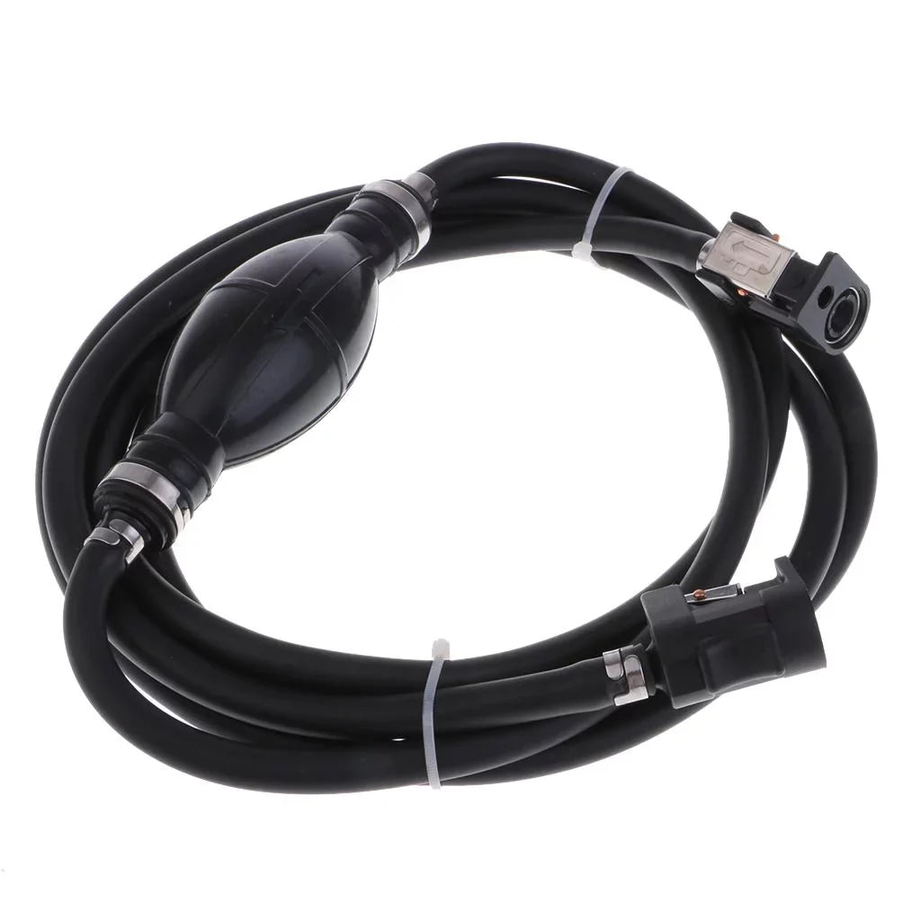 craft Motor Fuel Line Hose with Connector And Primer Bulb Outboard Motors - Black, 6.5x11mm