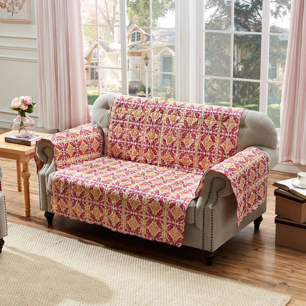 Greenland Home Fashion Joannas High premium Reversible Deluxe Furniture Protector - Loveseat, Multi 103x76"