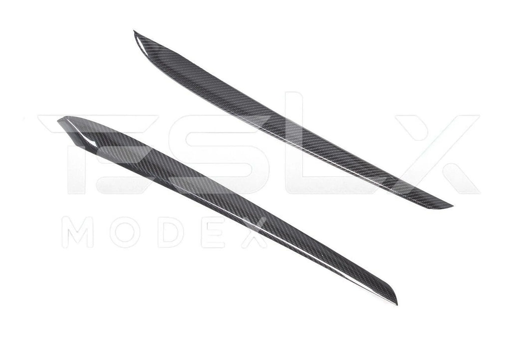 Replacement For 2020-2023 TESLA Model 3 & 2020-Up Model Y Factory Style CARBON FIBER Interior Front Door Trim Panel wrap Pair