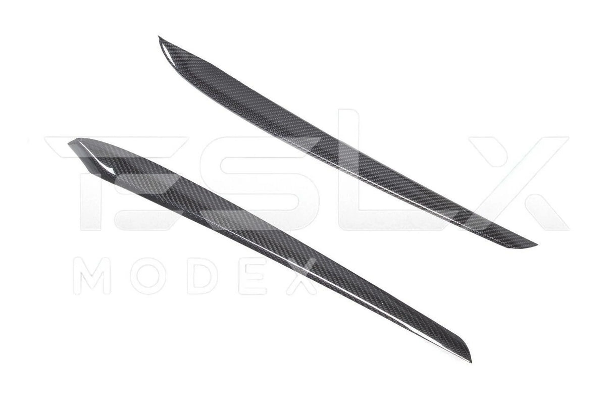 Replacement For 2020-2023 TESLA Model 3 & 2020-Up Model Y Factory Style CARBON FIBER Interior Front Door Trim Panel wrap Pair