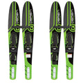 OBrien 54" Adjustable Combo moisture Skis, Kids Size 2-Mens Size 7, Green (2 Pack)