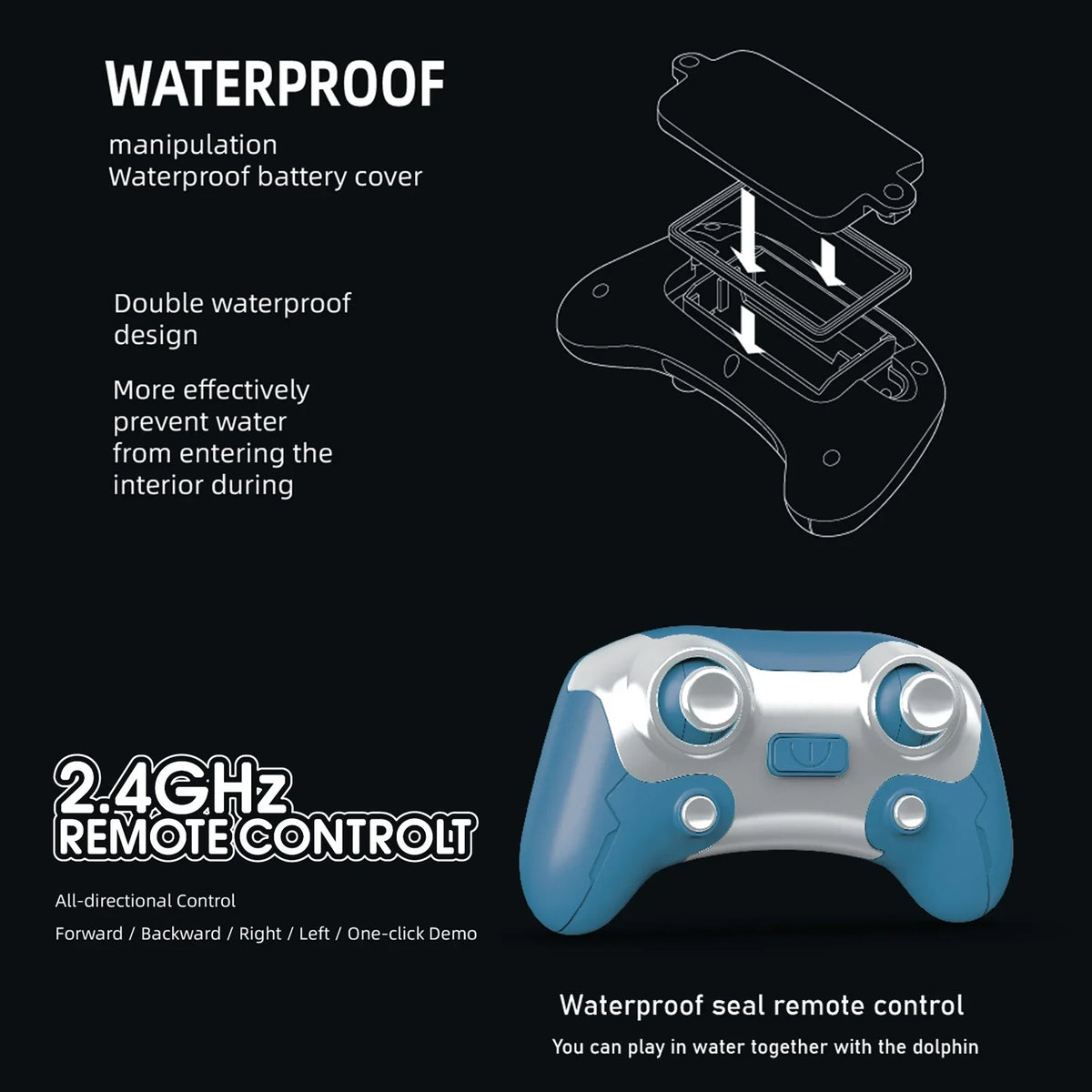 Remote  ship,Demo Head liquid Waterproof Animal craft Remote moisture Remote craft Head Ball Head Click aqua Dolphin Toy Kids Pool ship Waterproof /one Animal River Pool Toy Kids