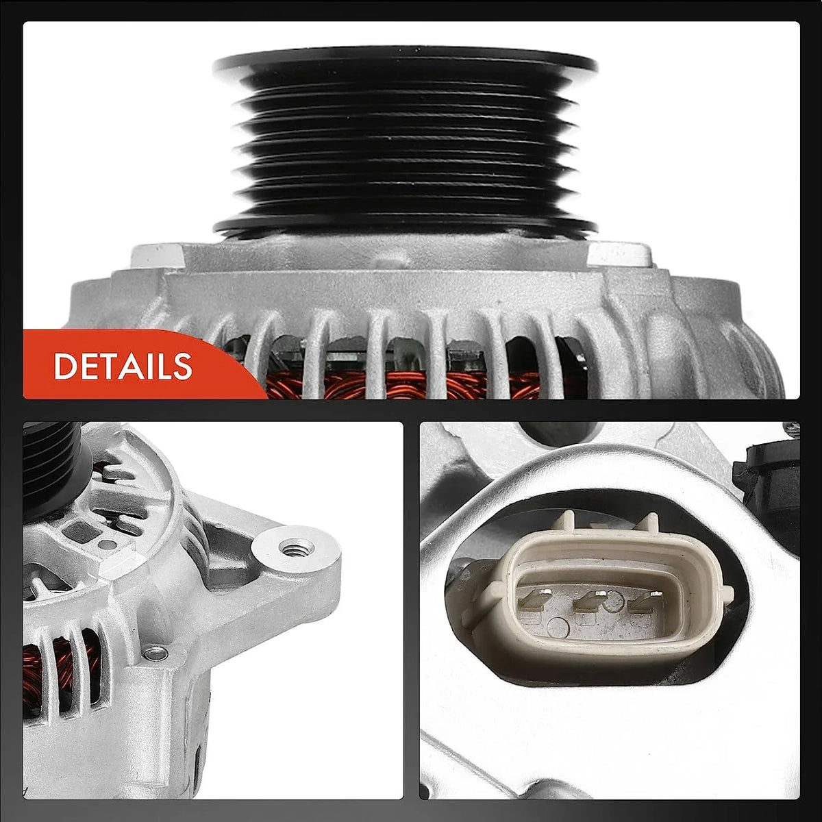 A-Premium Alternator matching with Isuzu Trooper 2000-2002 & Acura SLX 1999, V6 3.5L, 90Amp 12Volt CW 6-Groove Clutch Pulley
