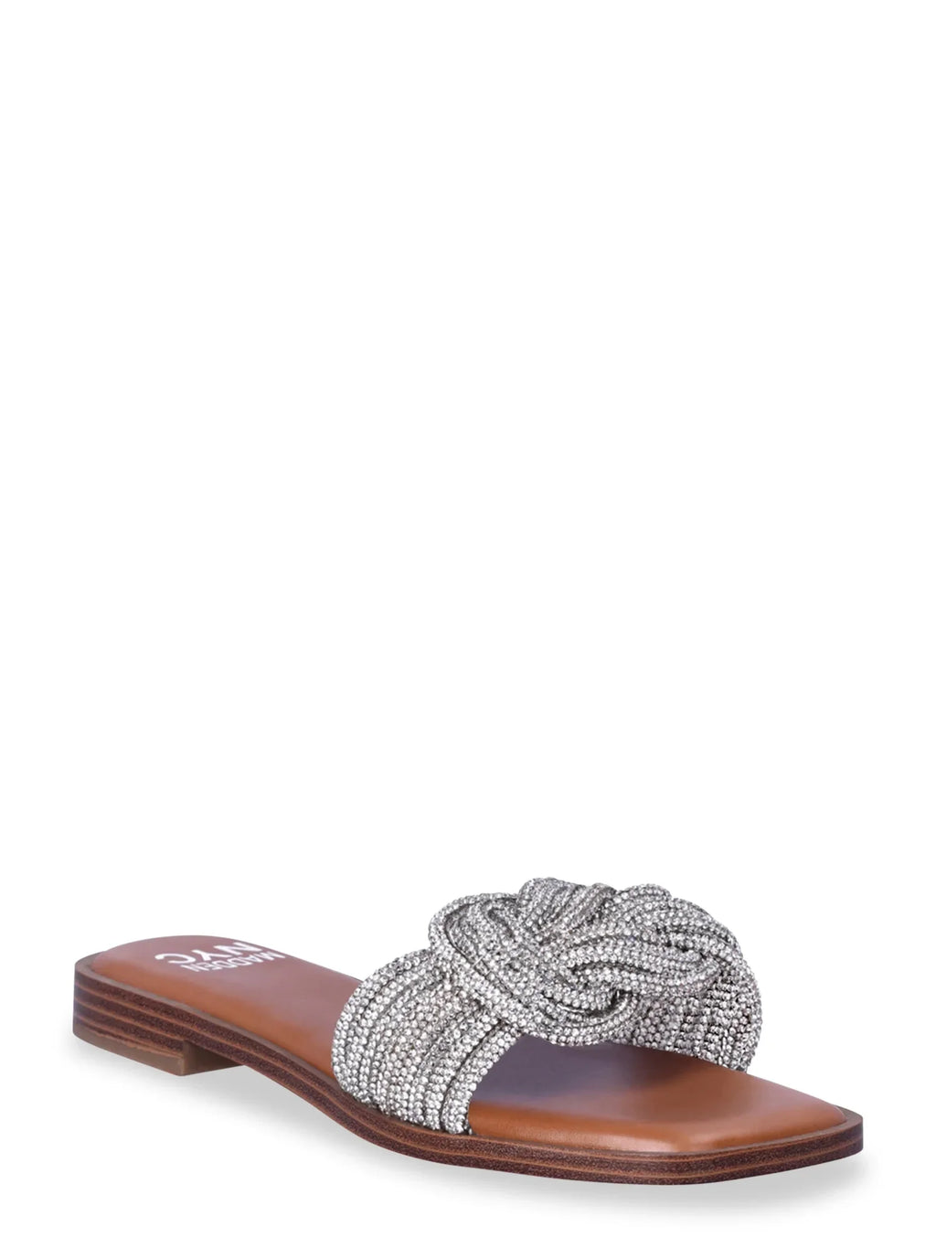 Madden NYC Women's Bling Knot Flat Slide Sandals