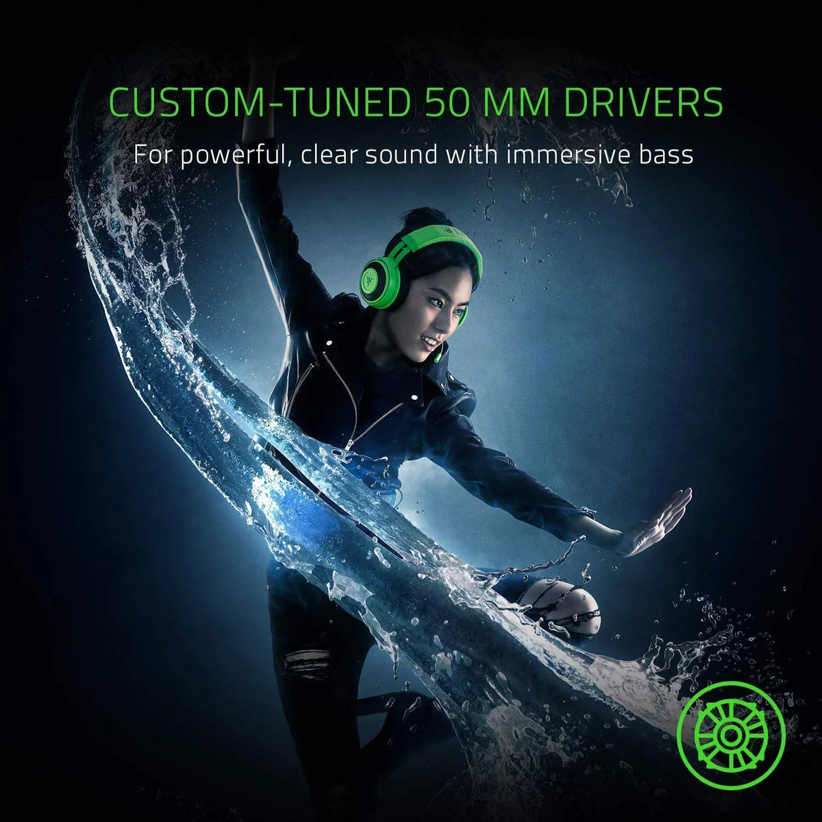 Kraken Tournament Edition: THX Spatial Audio - Full Audio Control - Cooling Gel-Infused Ear Cushions - Gaming Headset Works with PC, PS4, Xbox One, Switch, Mobile Devices - Green