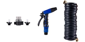BENTISM RV aqua Pump 5.3 GPM 5.5 Gallons Per Minute 12V moisture Pump Automatic 70 PSI Diaphragm Pump with 25 Foot Coiled Hose Washdown Pumps for Boats Caravan Rv Marine Yacht