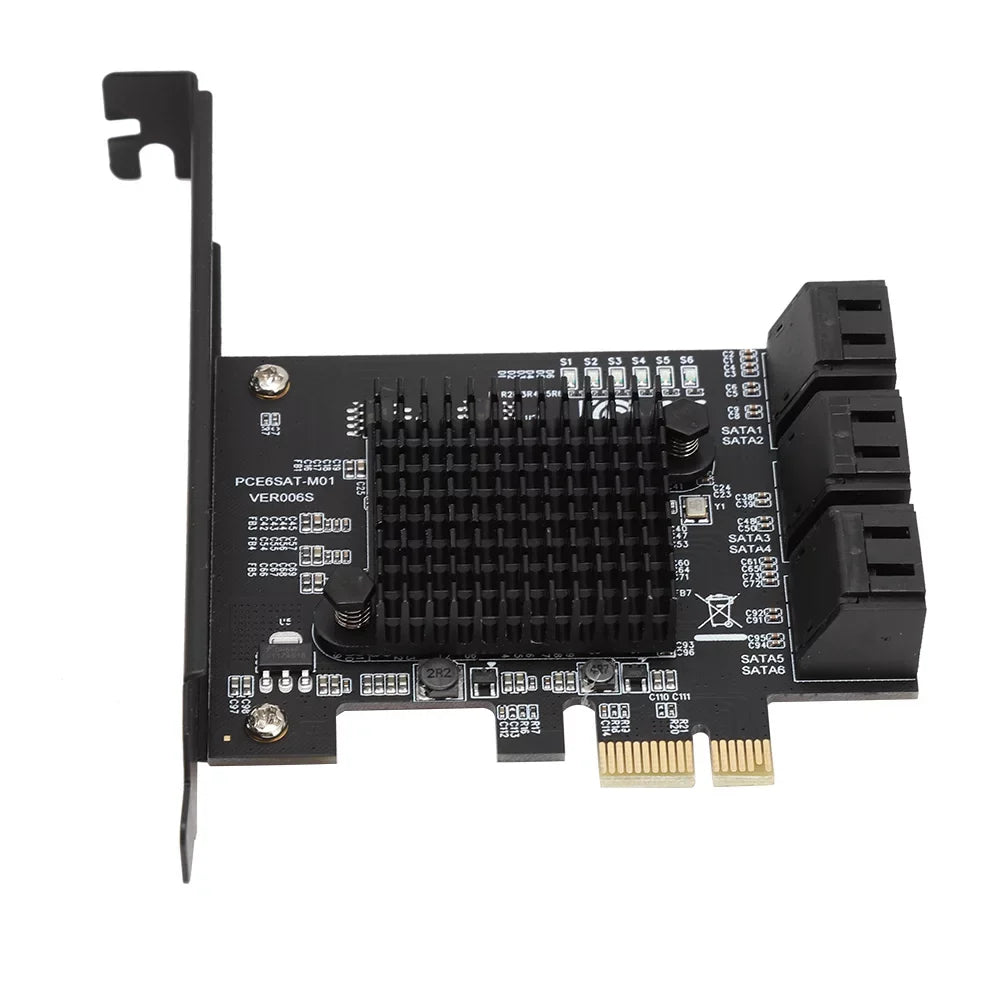 Jadeshay Card USB, 6-Port SATA 3.0 PCI Expansion Card Riser Card appropriate,3G 1.5G HDD