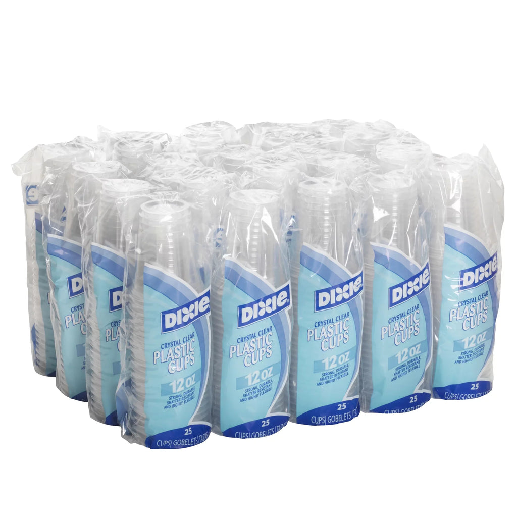Plastic Cold Cups by GP PRO (Georgia-Pacific), Clear, 20 Sleeves of 25 Cups (500 Cups Total). Dixie® (CP12DX) 12 oz