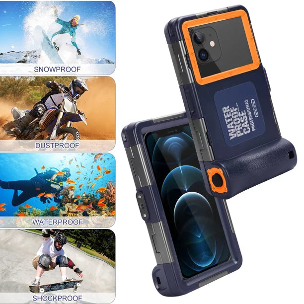UrbanX Professional [15m/50ft] Swimming Diving Surfing Snorkeling Photo Video Waterproof Protective Case Underwater Housing for P Smart Z And all Phones Up to 6.9 Inch LCD with Lanyard