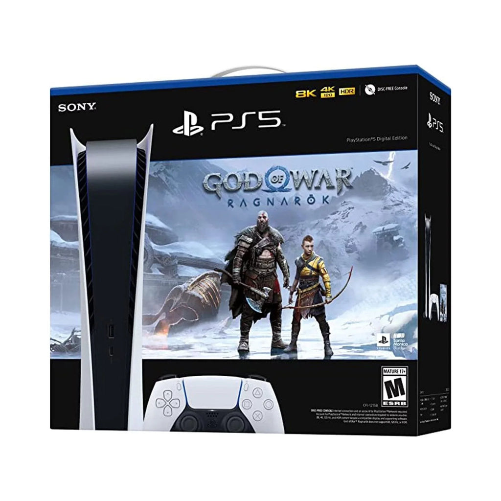 TEC  PlayStation_PS5 Video Game Console (Digital Edition) with God of War (GOW) Ragnarök Bundle -PlayStation - 5