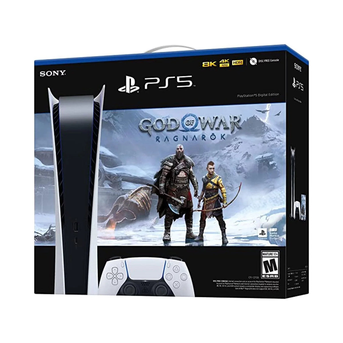 TEC  PlayStation_PS5 Video Game Console (Digital Edition) with God of War (GOW) Ragnarök Bundle -PlayStation - 5