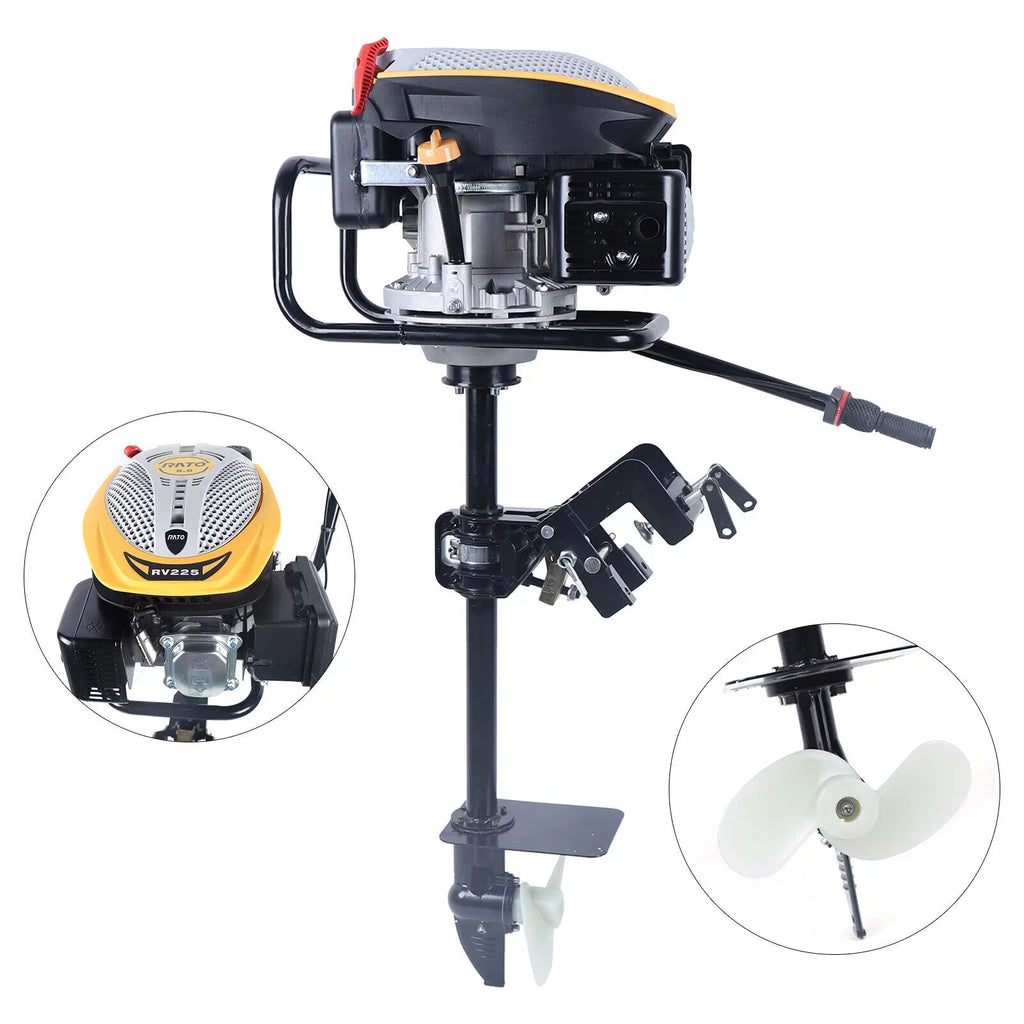 Miumaeov 4 Stroke 9  Outboard Motor 225 CC Fishing ship Engine Air Cooling Single Cylinder Heavy Duty craft Engine Marine Engine with TAS Ignition System 3600 r/min
