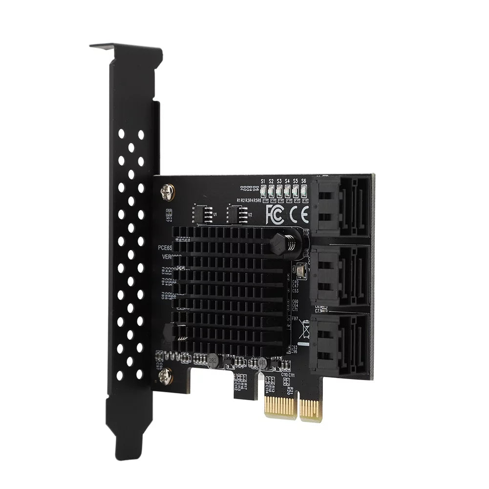 Jadeshay Card USB, 6-Port SATA 3.0 PCI Expansion Card Riser Card appropriate,3G 1.5G HDD
