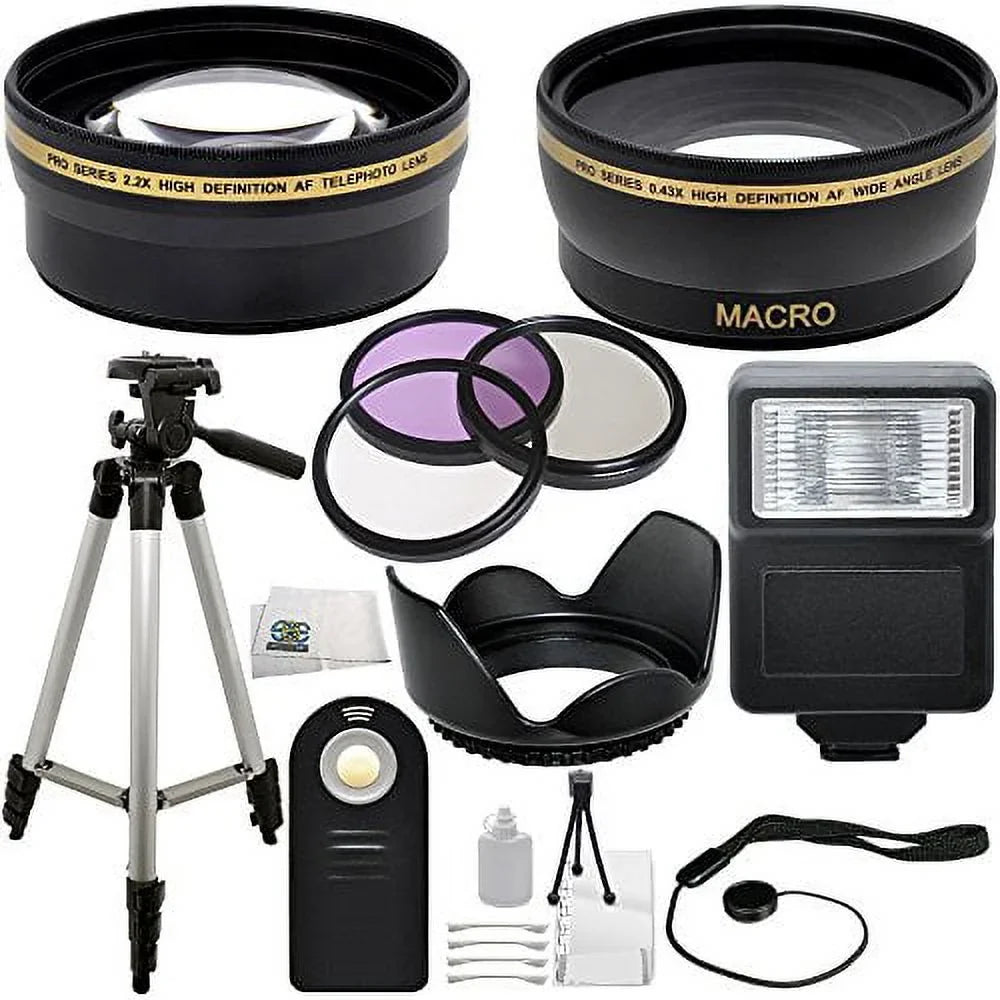 Ultimate Accessory Bundle Kit For  Rebel T1i, T2, T3i, T4i, T5i, T6i, T6s, SL1, 60D, 70D, 7D, 7D Mark II Digital SLR Cameras (Which Have the Following  Lenses - 18-55mm, 55-250mm, 75-300mm,