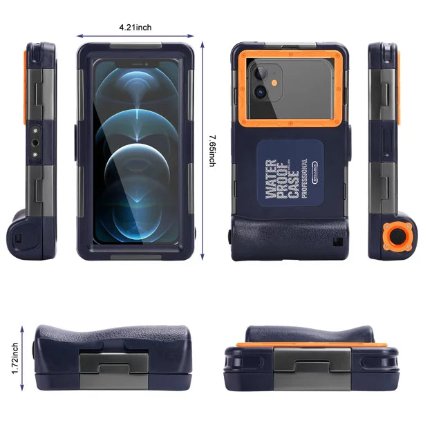 UrbanX Professional [15m/50ft] Swimming Diving Surfing Snorkeling Photo Video Waterproof Protective Case Underwater Housing for P Smart Z And all Phones Up to 6.9 Inch LCD with Lanyard