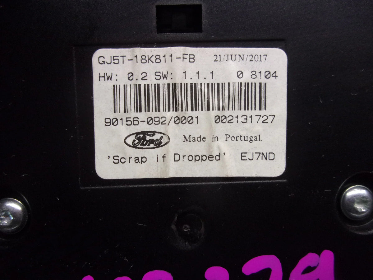 Pre-Owned 2017-2019  Escape  Radio Control Panel ID GJ5T-18K811-FB OEM (Good)