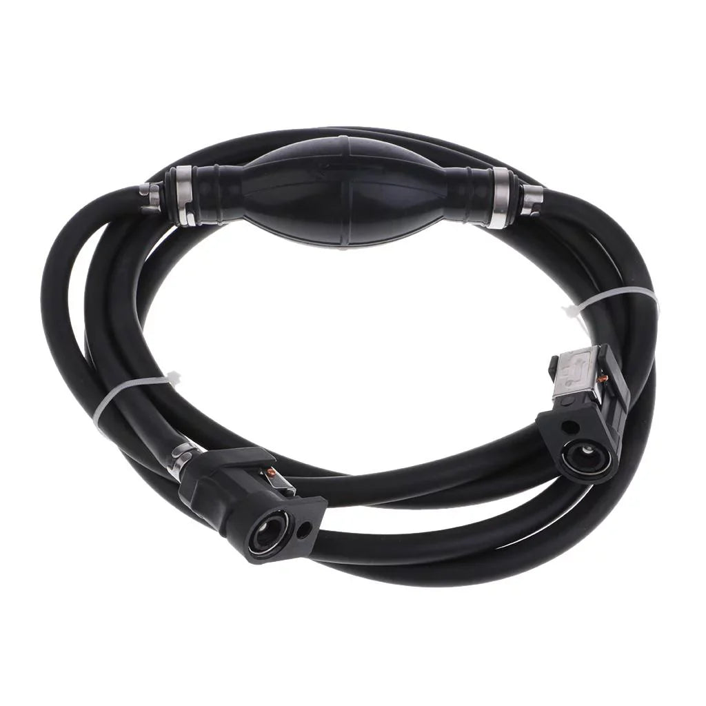 craft Motor Fuel Line Hose with Connector And Primer Bulb Outboard Motors - Black, 6.5x11mm