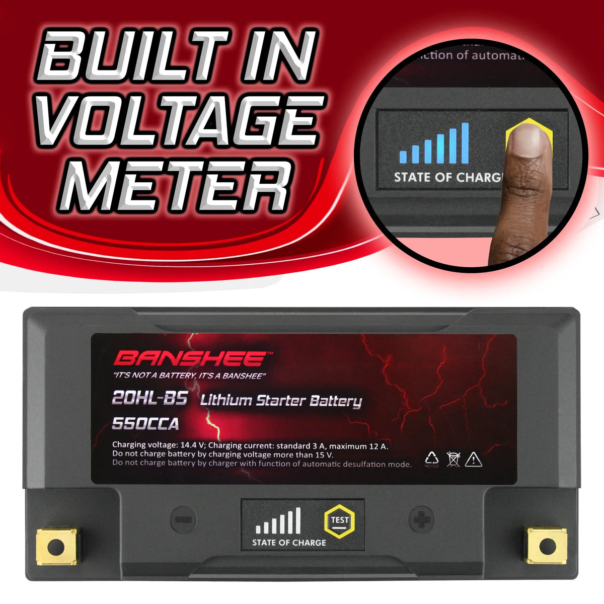 Banshee YTX20L-BS LiFePO4 Motorsports Battery matching with CAN-AM Renegade 800R 2013 to 2015