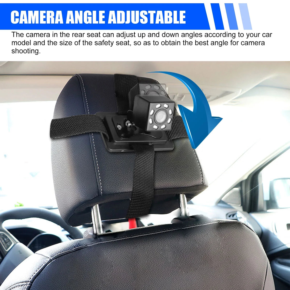 Car Back Seat Camera, EEEkit 12V Baby Car Mirror with 4.3-inch HD Screen, Night Vision, 120° Wide Crystal Clear View, Rear Facing Safety Car Seat Mirror Camera Observe the Baby's Every Move, Black