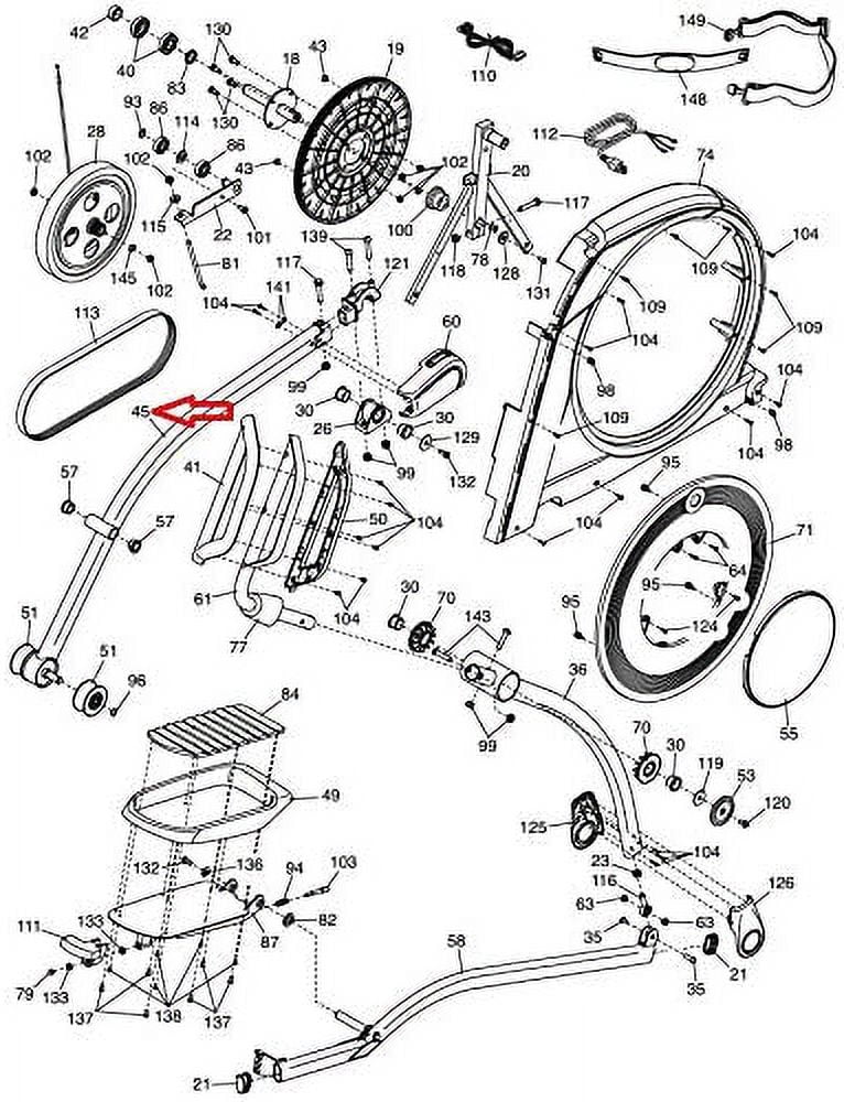 Right Roller Arm 351324 Works with FreeMotion NordicTrack Proform Elite 12.9T Elliptical. Icon Health & Fitness, Inc