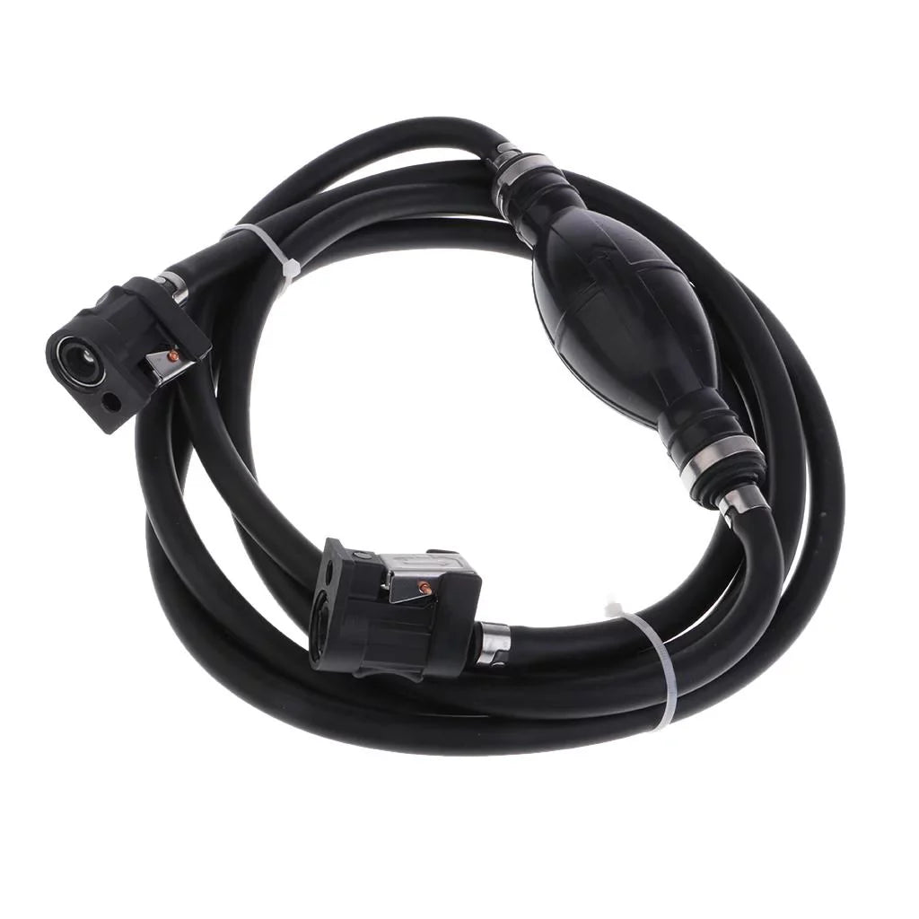 craft Motor Fuel Line Hose with Connector And Primer Bulb Outboard Motors - Black, 6.5x11mm