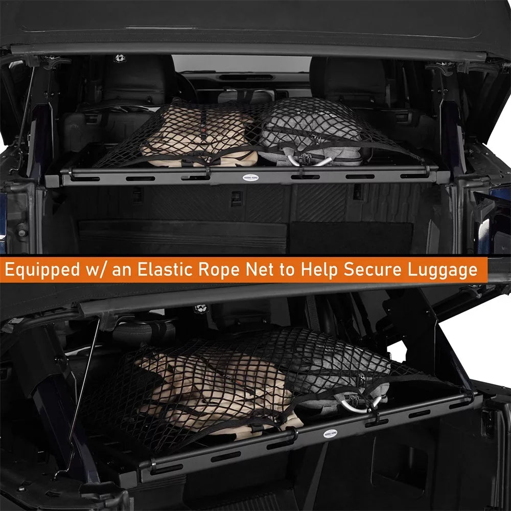 Hooke Road Rear Cargo Basket Rack Luggage Box Fit  Bronco 2021-2023 4-Door Black