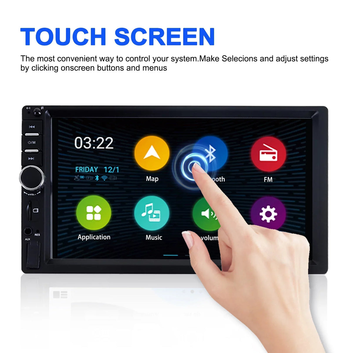 7" Car Stereo Double Din Bluetooth Car Radio Touch Screen Car Radio Audio Receiver  Radio with Backup Camera - Support Mirror Link/USB/SD/AUX, Hands Free Calling