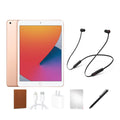 BUNDLE INCLUDES: iPad Beats Flex Headphones, Case, Screen Protector, stylus pen, charging accessories.. Refurbished  iPad 8 (8th Gen, 2020) 32GB, Gold, Wi-Fi only, Beats Bundle