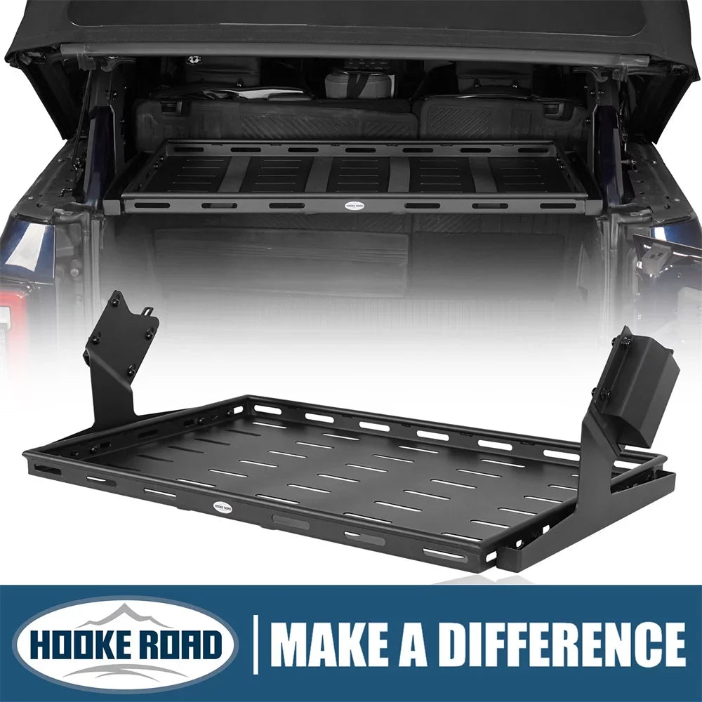 Hooke Road Rear Cargo Basket Rack Luggage Box Fit  Bronco 2021-2023 4-Door Black