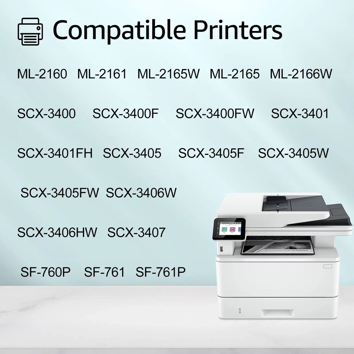 GREENCYCLE 2 Pack suitable for  MLT-D101S 101S Black Toner Cartridge Replacement with ML-2165 ML-2165W SCX-3400 SCX-3405W SCX-3405FW Printer