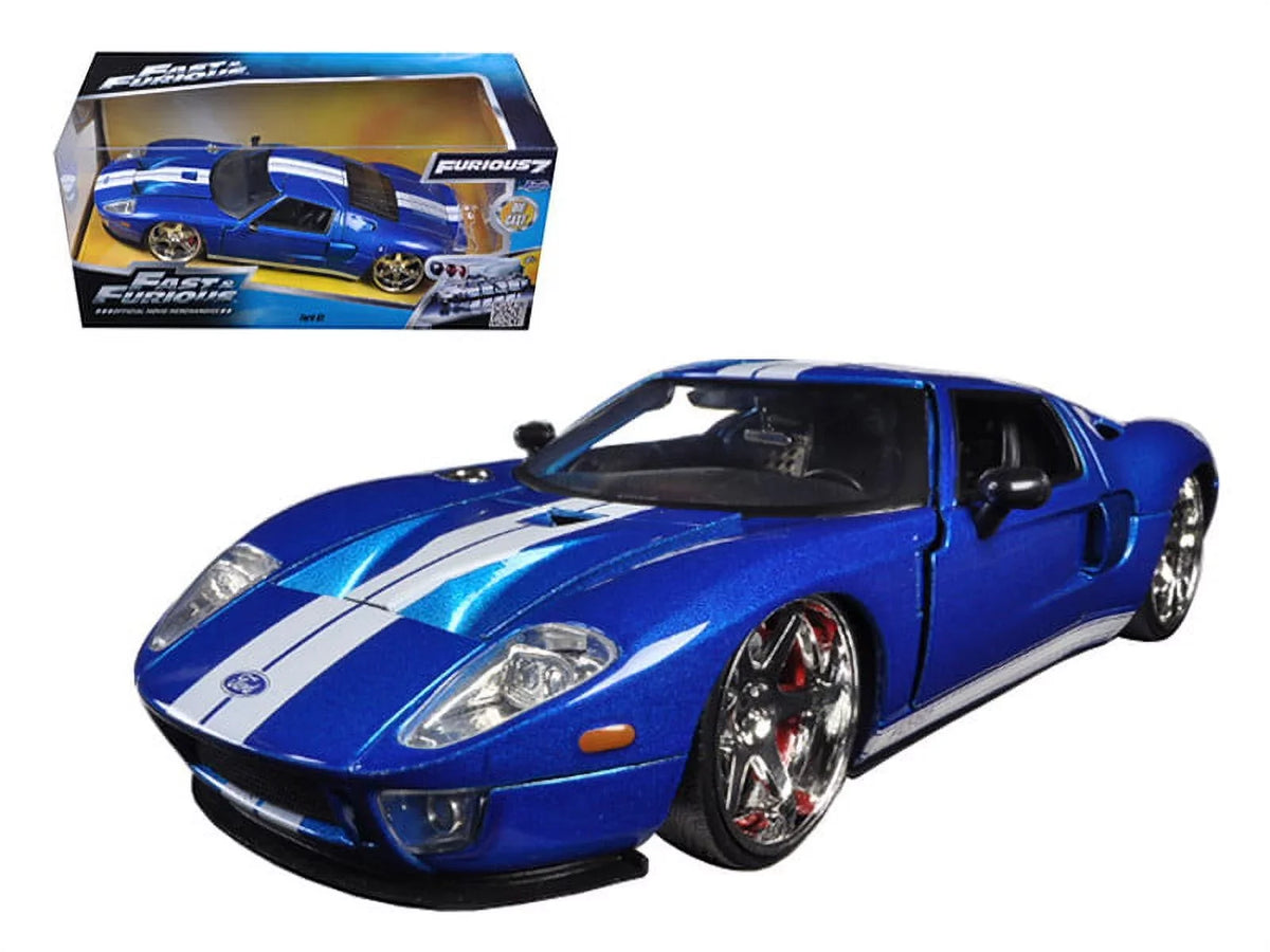 GT Blue with White Stripes \Fast & Furious 7\" (2015) Movie 1/24 Diecast Model Car by Jada"