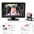 Car Back Seat Camera, EEEkit 12V Baby Car Mirror with 4.3-inch HD Screen, Night Vision, 120° Wide Crystal Clear View, Rear Facing Safety Car Seat Mirror Camera Observe the Baby's Every Move, Black