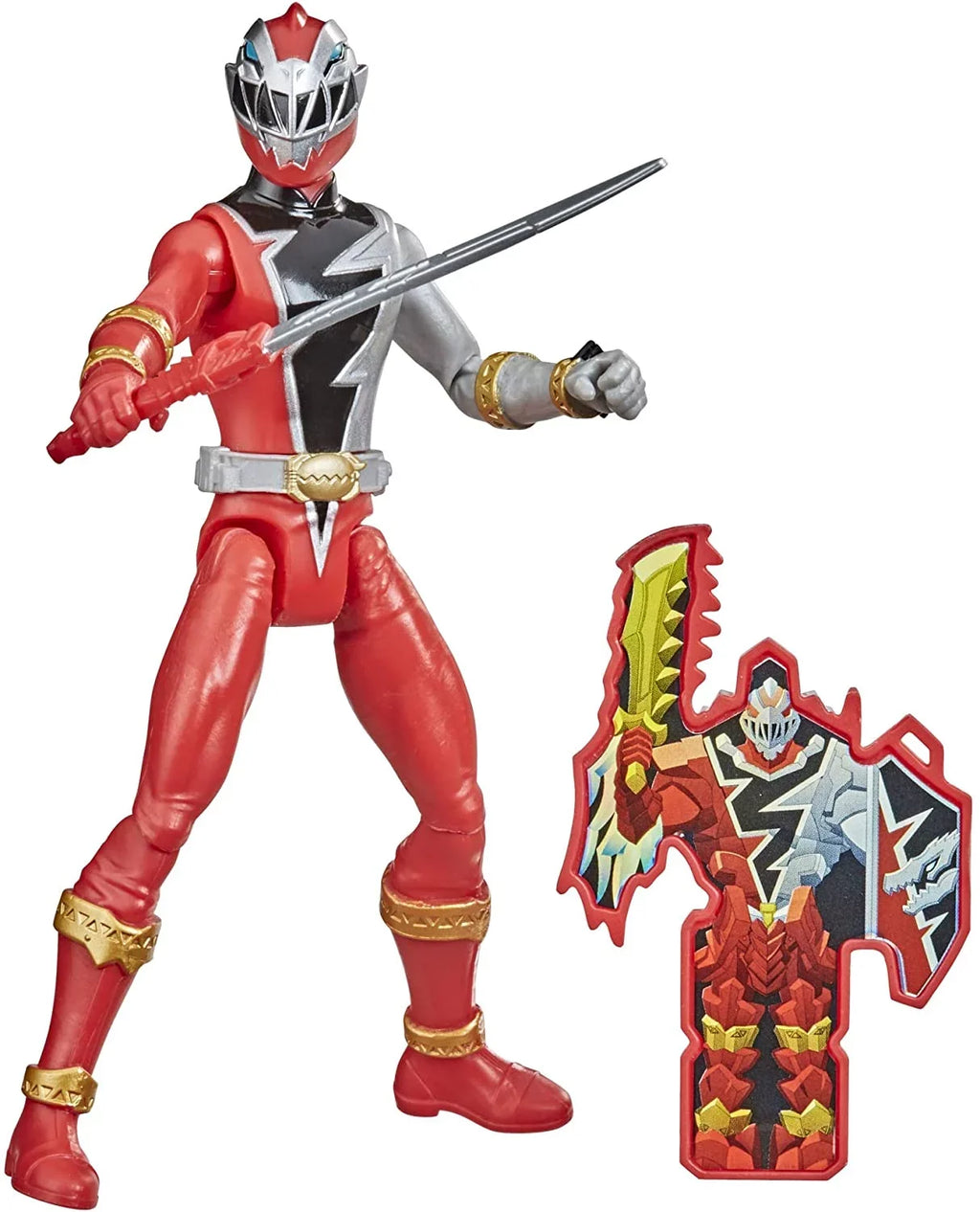 Power Rangers Dino Fury Red Ranger 6-Inch Action Figure Toy Inspired by TV Show with Dino Fury Key and Dino-Themed Accessory for Ages 4 and Up
