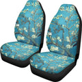Xoenoiee Car Seat shield Plum Blossoms Print Polyester Vehicle Bucket Seat shield 2 Pack Set Front Seat Covers for Most Cars SUV Sedan Pickup Truck, Easy to Install