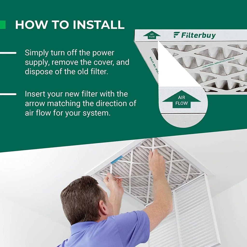 Filterbuy 14x20x1 MERV 13 Pleated HVAC AC Furnace Air Filters (3-Pack)