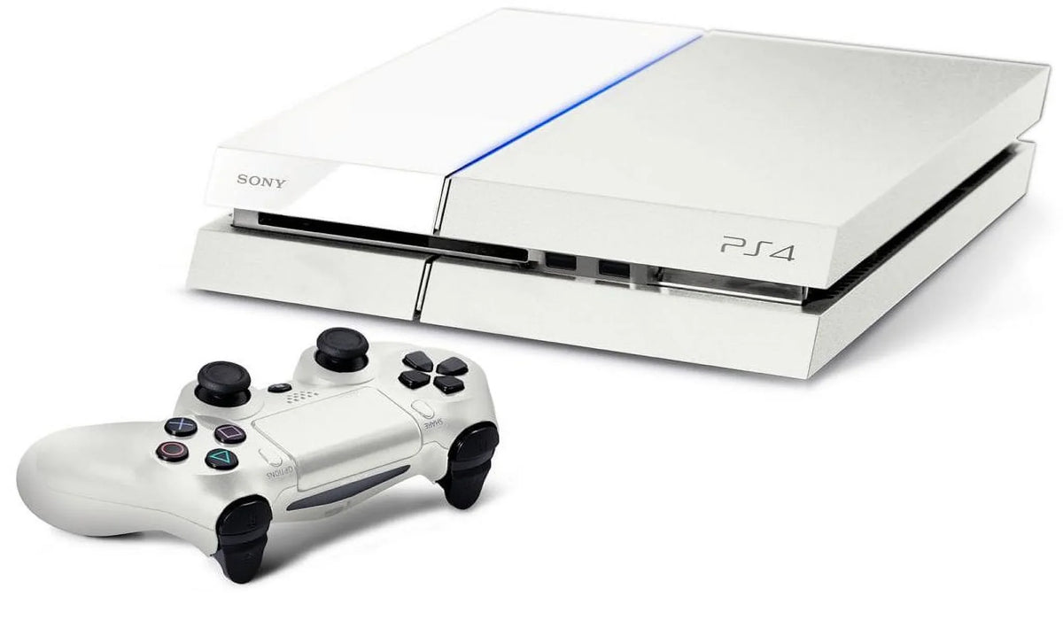 Pre-Owned  PlayStation 4 500GB Gaming Console White, HDMI Cable 2 Controller With Cleaning Kit (Refurbished: Like New)