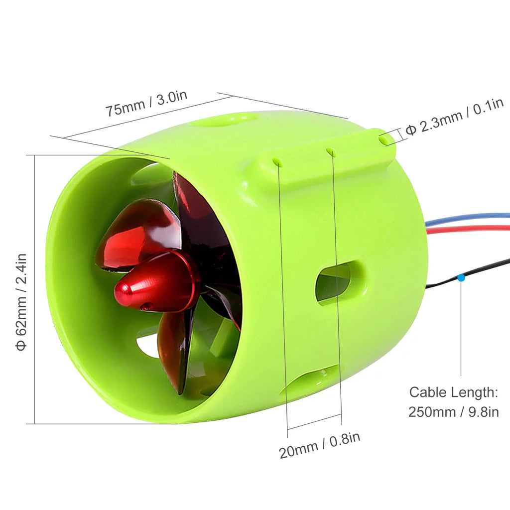 High Performance 1000KV Underwater Brushless Motor with 4Blade Propellers for Bait craft Nest Ship