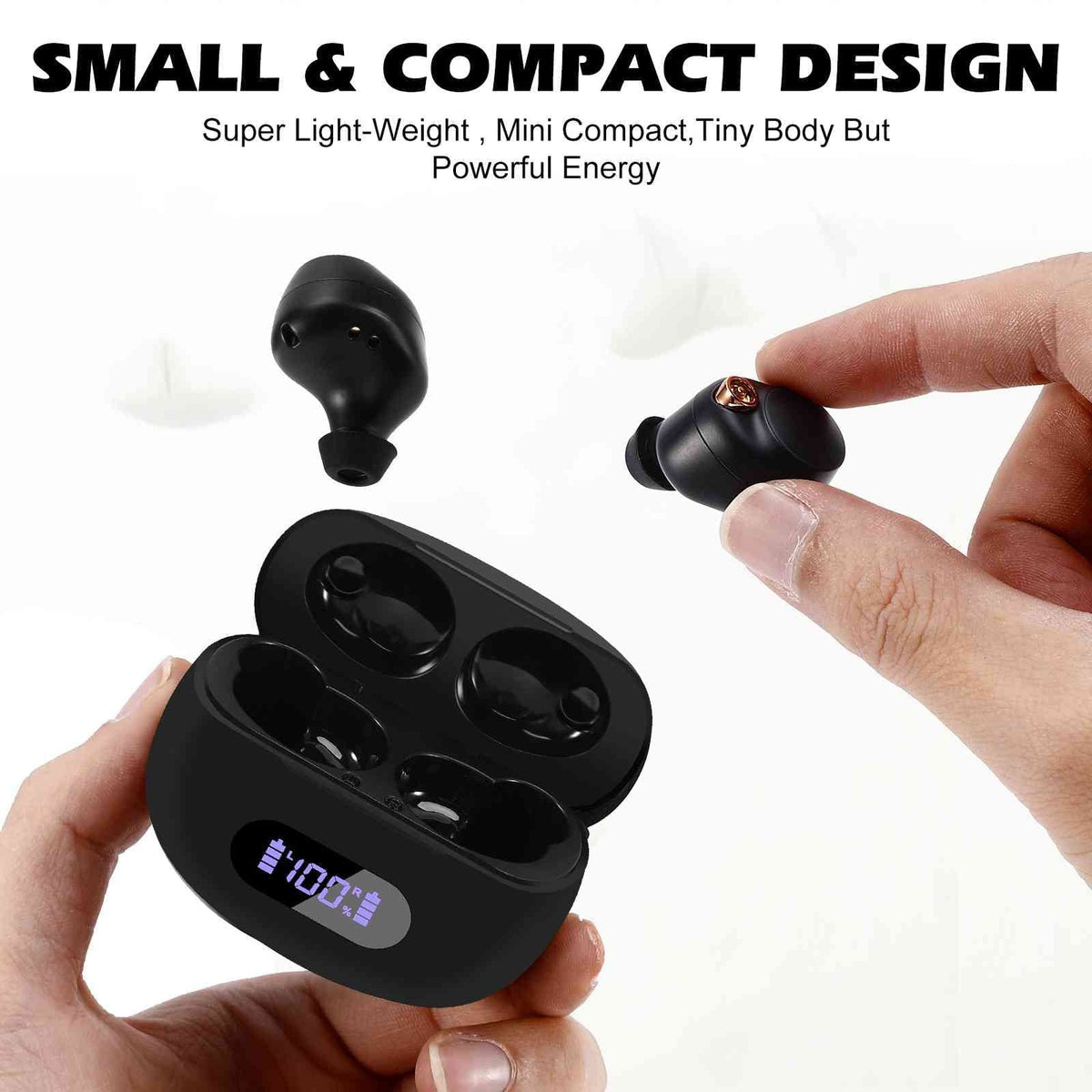 UrbanX True Wireless Bluetooth Earbuds + Charging Case, Black, Dual Connect, IPX5 aqua Resistance, Bluetooth 5.2 Connection, Balanced, Bass Boost appropriate with Doogee S88 Plus