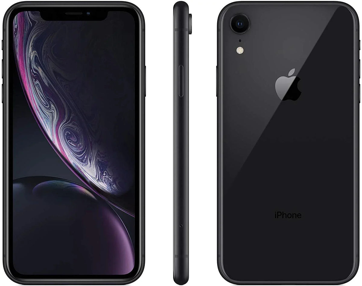 Restored  iPhone XR A1984 (Fully Unlocked) 64GB Black w/ Fast Car Charger (Refurbished)
