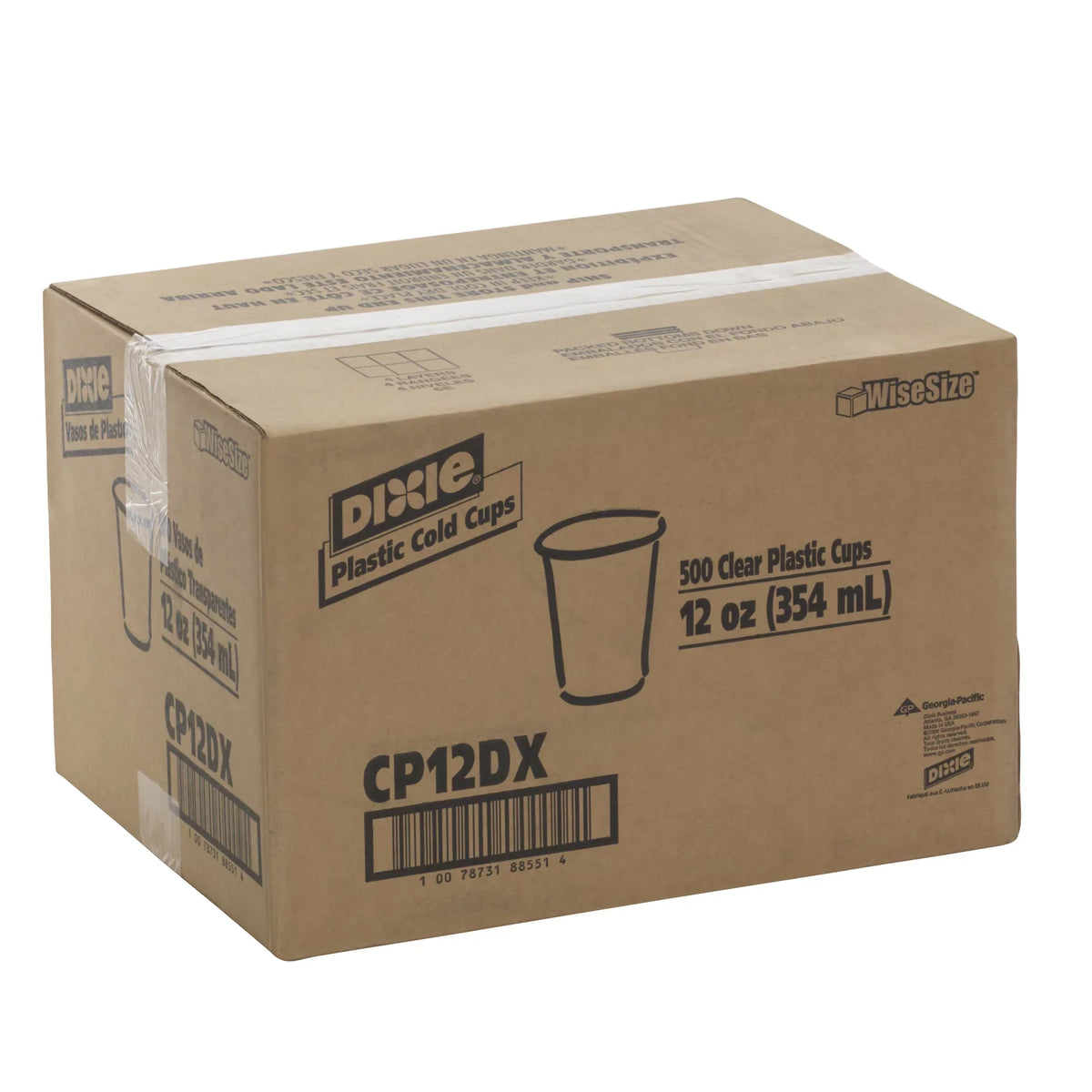 Plastic Cold Cups by GP PRO (Georgia-Pacific), Clear, 20 Sleeves of 25 Cups (500 Cups Total). Dixie® (CP12DX) 12 oz